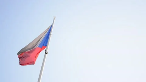 Flag of the Czech Republic Stock Footage 48483921