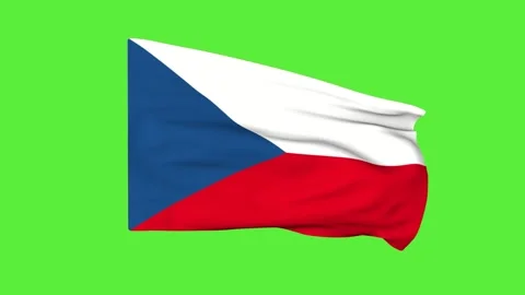 Flag of the Czech Republic Stock Footage 243706242