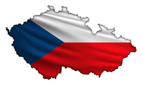 Flag Czech Republic in the form of a map Stock Photos