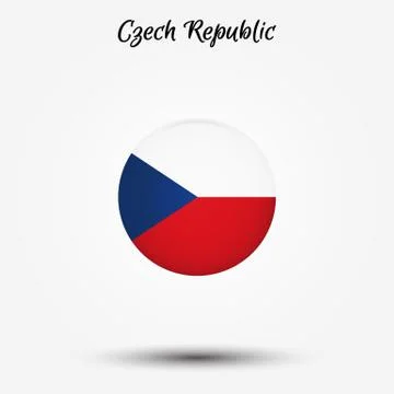 Flag of Czech Republic icon Stock Illustration