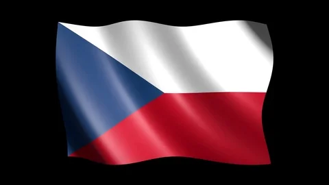 Flag of the Czech Republic isolated on alpha channel, seamless looping Stock Footage 73355833