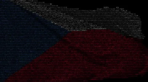Flag of the Czech Republic made of computer code, 3d rendering Stock-Illustration