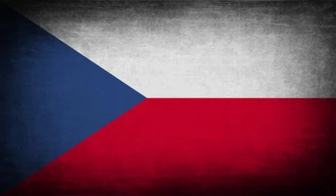 Flag of Czech Republic with old texture. Vector 스톡 일러스트