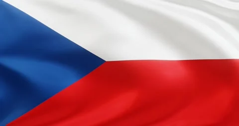 Flag of Czech Republic, Seamless looping animation fluttering in the wind Stock Footage 172500113