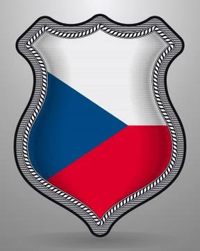 Flag of Czech Republic. Vector Badge and Icon Illustrazione stock