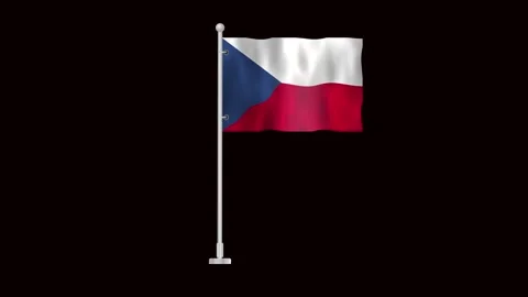Flag of Czech Republic waving Stock Footage 318780857