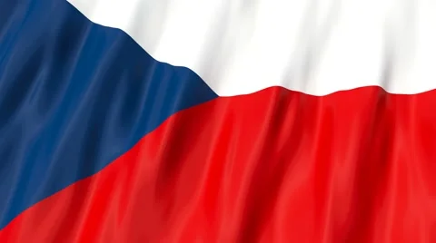 Flag of the Czech Republic waving in the wind. Seamless looping. 3d generated. Stock Footage 49089896