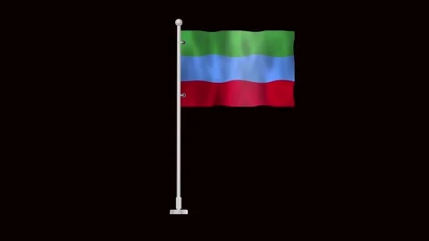 Flag of Dagestan waving Stock Footage 318780853