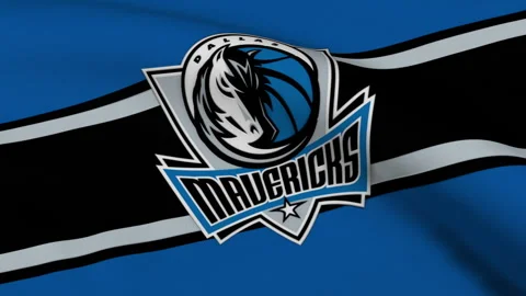 Flag with Dallas Mavericks Logo Loop Stock Footage 252727989