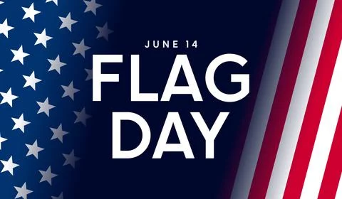 Flag Day background, USA flag card border, poster design 库存插图