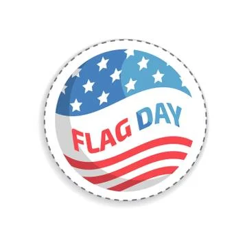 Flag Day Rounded Sticker, Vector Illustration Stockillustratie