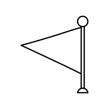 Flag decorative empty outline Stock Illustration