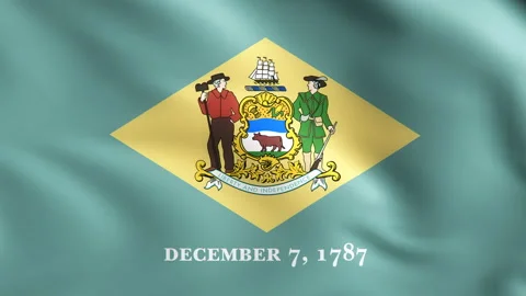 Flag of Delaware Background Video Loop Vídeos de archivo 117866272