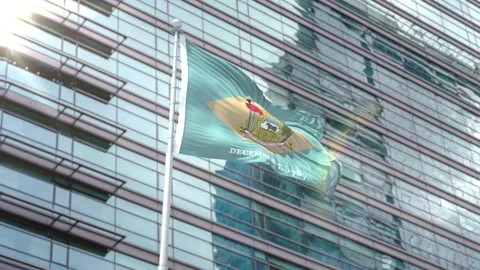 Flag of Delaware Stock Footage 343556934