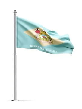 Flag of Delaware isolated on white background Stock Illustration