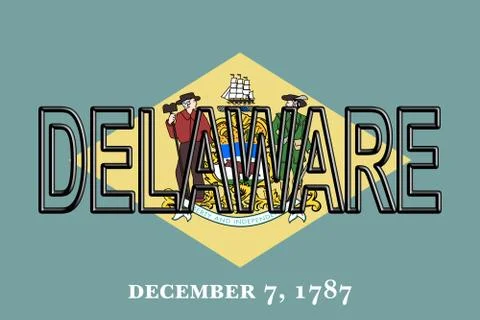 Flag of Delaware Word Illustrazione stock