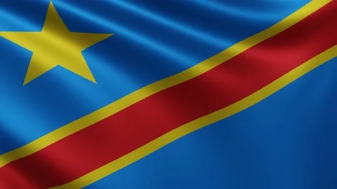 Flag Democratic Republic of the Congo fluttering in the wind close-up, the Stock Footage 219481445