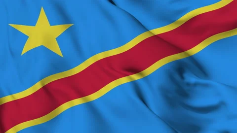 Flag of the Democratic Republic of the Congo gently waving in the wind Video stock 140138414