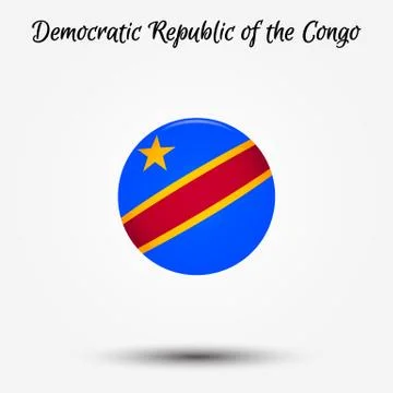 Flag of Democratic Republic of the Congo icon Stock Illustration