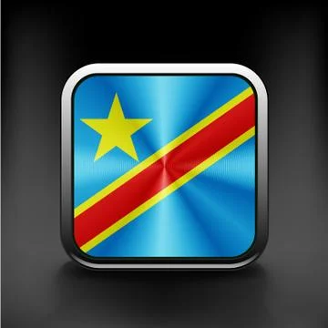 Flag of the Democratic Republic of the Congo Stock Illustration