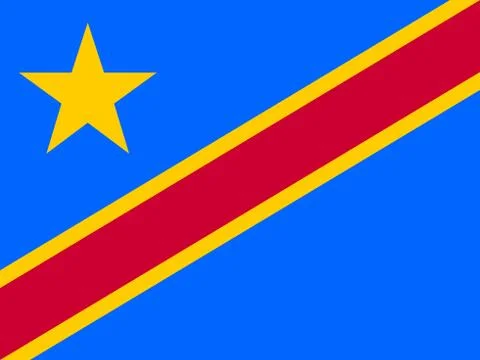 Flag of Democratic Republic of the Congo Stock Illustration