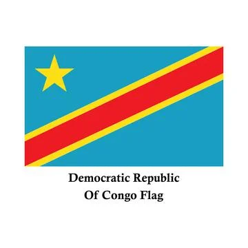 Flag of the Democratic Republic of the Congo Stock Illustration