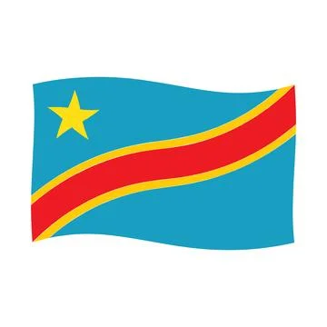 Flag of the Democratic Republic of the Congo Stock Illustration