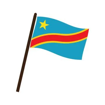 Flag of the Democratic Republic of the Congo Stock Illustration