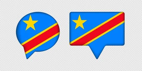 Flag of Democratic Republic of the Congo in speech bubble. Illustrazione stock