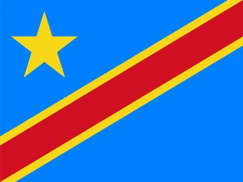 Flag of Democratic Republic Congo. Vector illustration Stock Illustration