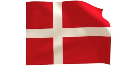 Flag of Denmark 018 Stock Footage 8599195