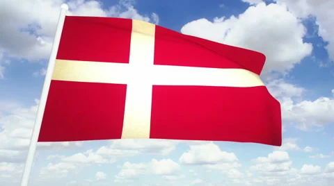 Flag Denmark 02 Stock Footage 61687954