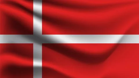 Flag of Denmark, 3D illustration Stock Illustration
