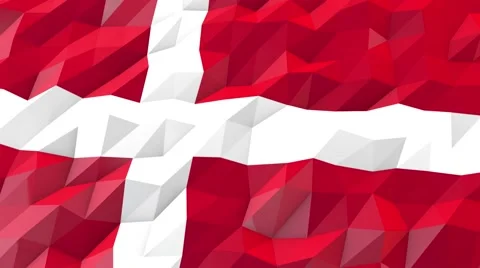 Flag of Denmark 3D Wallpaper Illustration Stock Footage 66418888