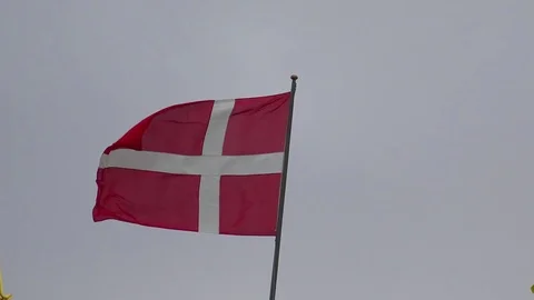 Flag Of Denmark. 4K. Stock Footage 72112547