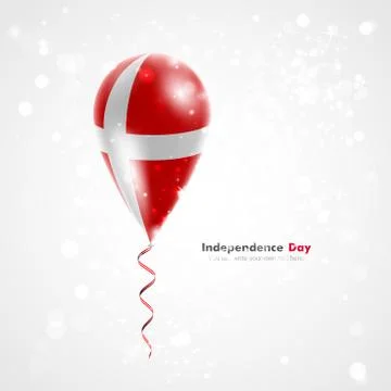 Flag of Denmark on balloon Stock Illustration