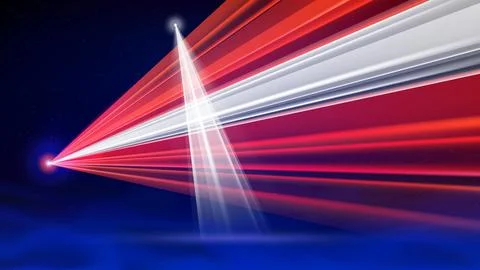Flag of denmark. Danish abstract flag. Laser show. Spotlight on blue background Stock Illustration