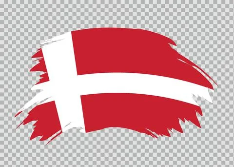 Flag of Denmark with distressed paint stroke brush effect Stock Illustration