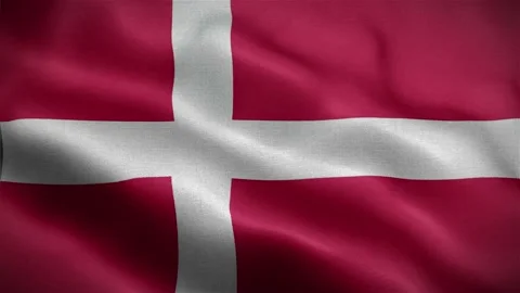 Flag of Denmark  fluttering in the wind Video stock 218373885