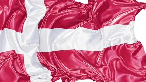Flag of Denmark as fly away opener 3D animation with alpha Stock Footage 159218162