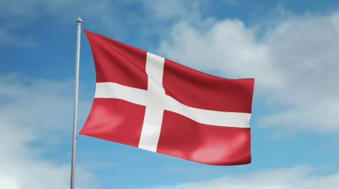 Flag of Denmark  스톡 동영상 435802