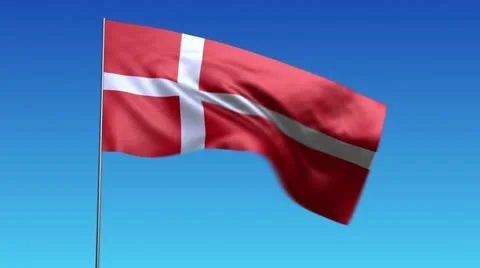 Flag of Denmark Stock Footage 10809017