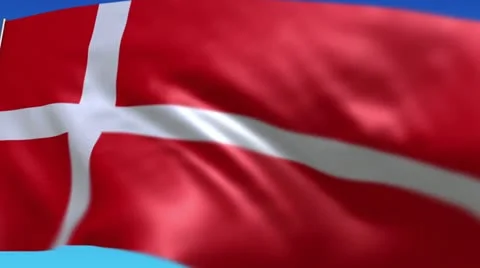Flag of Denmark Stock Footage 10809020