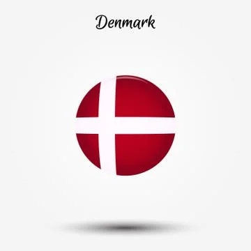 Flag of Denmark icon Stock Illustration