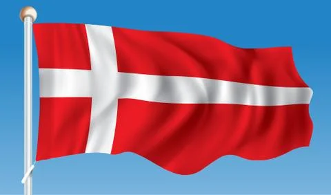 Flag of Denmark Stock Illustration