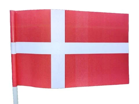 The flag of Denmark isolated on white Фото