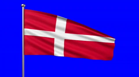 Flag of Denmark, seamless loop Stock Footage 644287