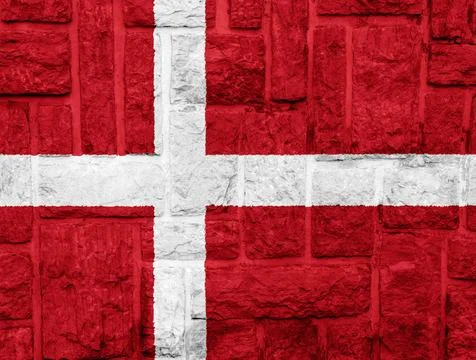 Flag of Denmark on a textured background. Concept collage. Stock Photos