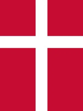 Flag of Denmark Vertical Stock Illustration