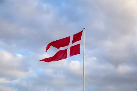 Flag of Denmark waiving Stock Photos